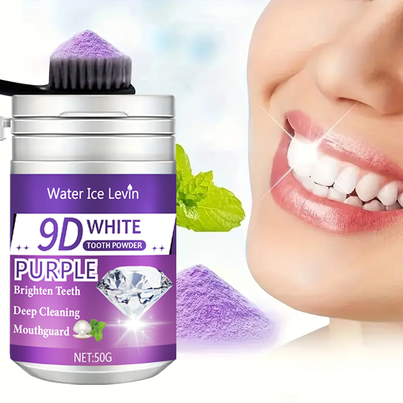 Teeth Whitening Mouth Guard - 9D White Purple Toothpowder. Brighten Teeth,