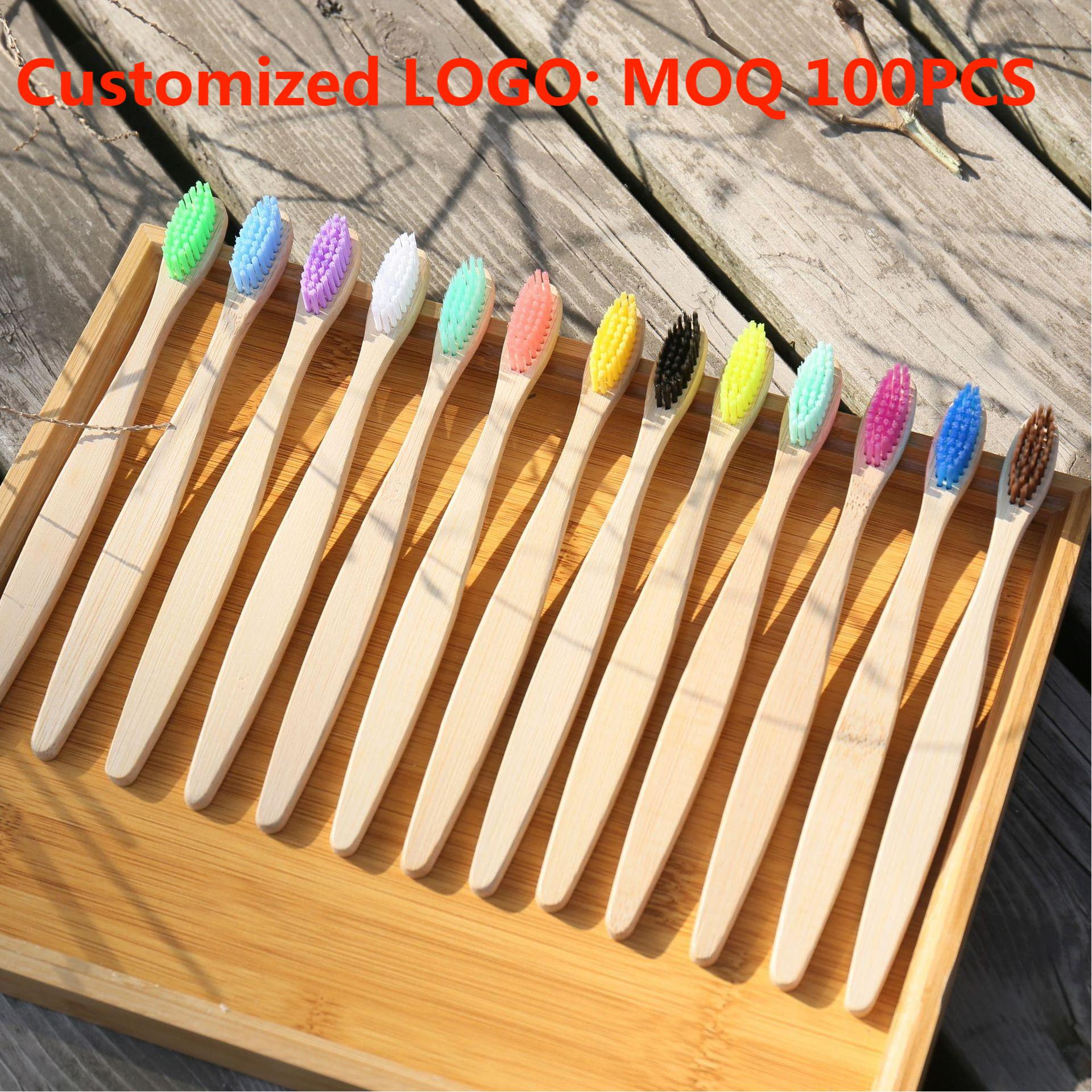 Teeth Whitening Laser - 100PCS Colorful Natural Bamboo Toothbrush Set