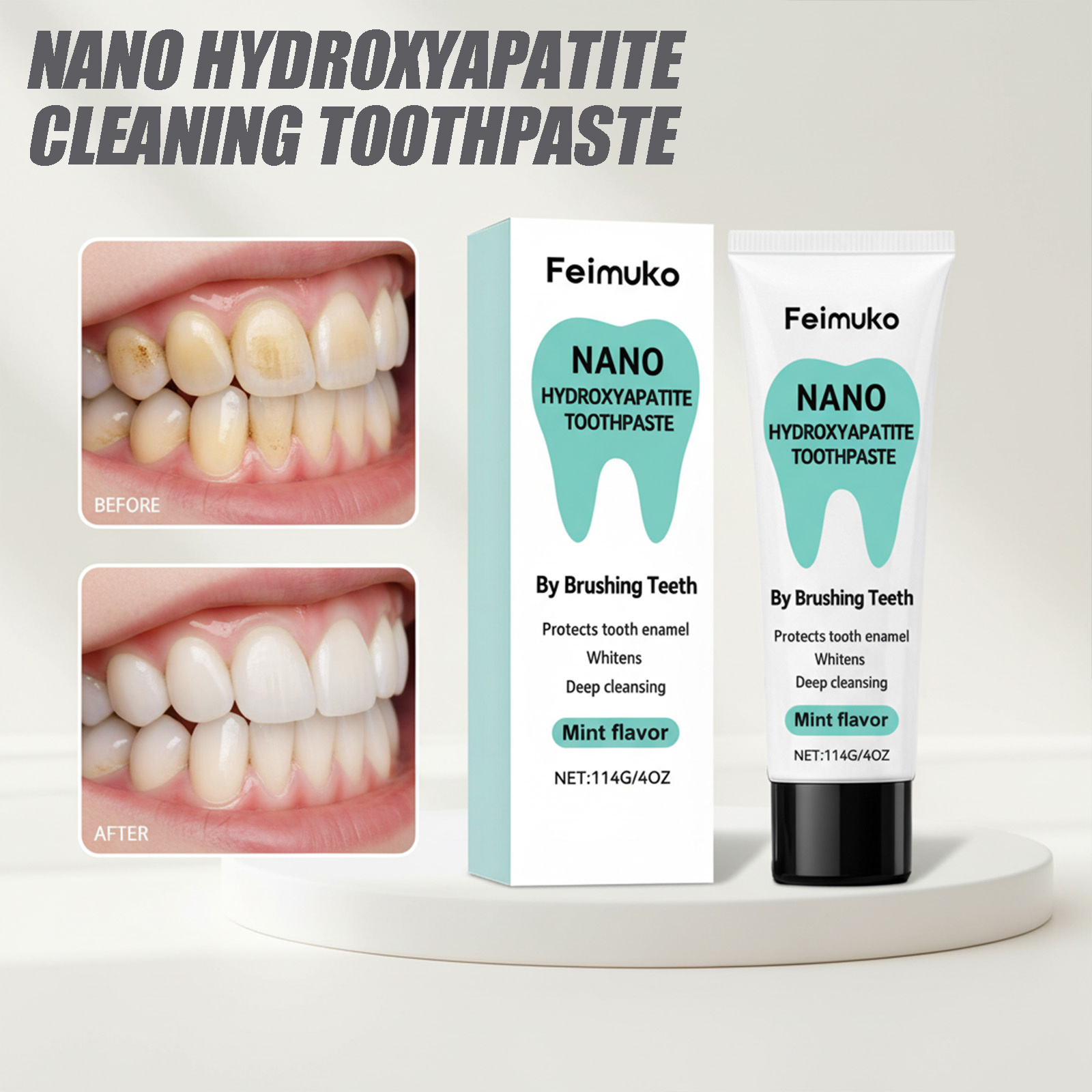 Hydroxyapatite Toothpaste - Nano Hydroxyapatite Toothpaste Removing Yellow Teeth