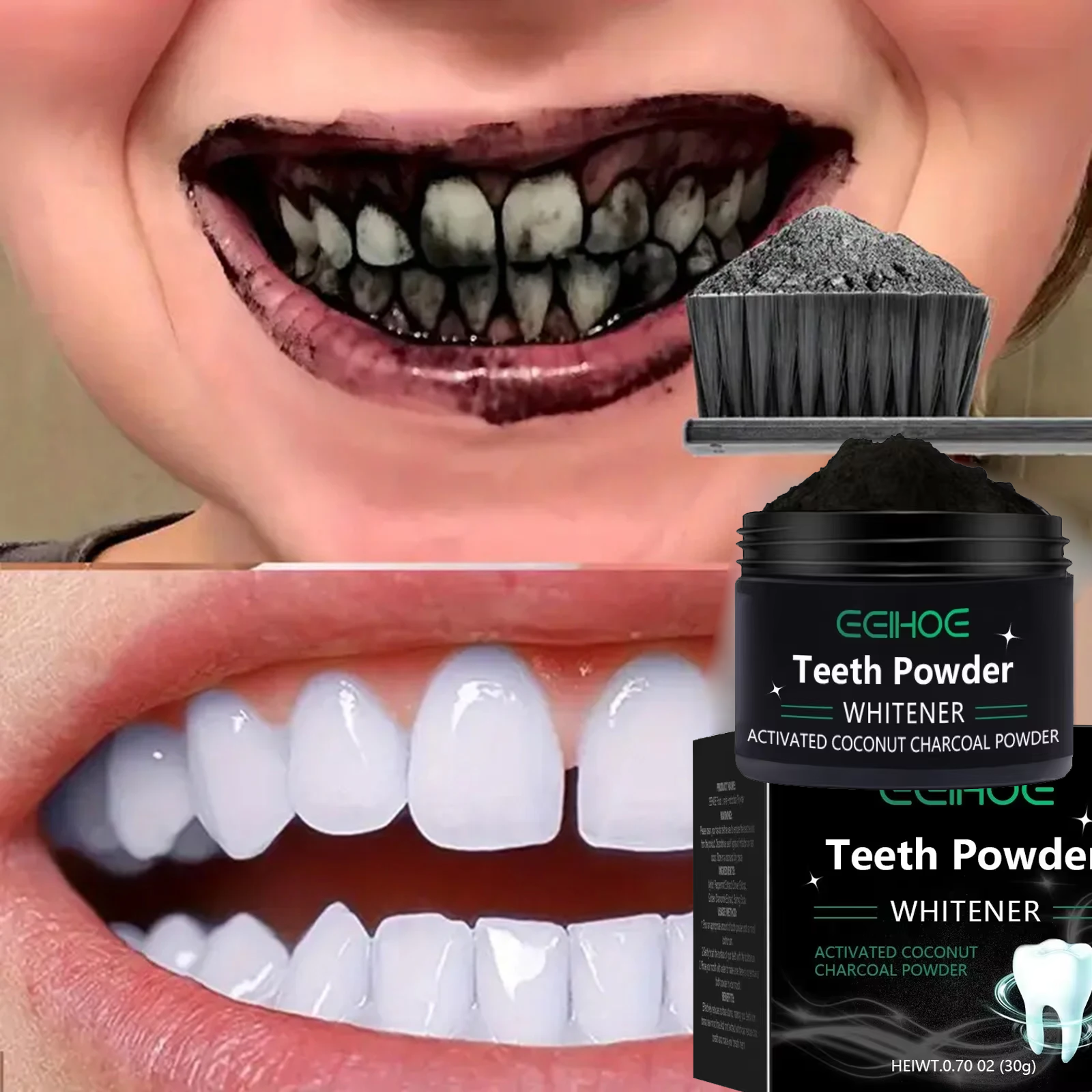 Teeth Whitening Remedies - Teeth Brightening Whitening Powder Deep Cleaning