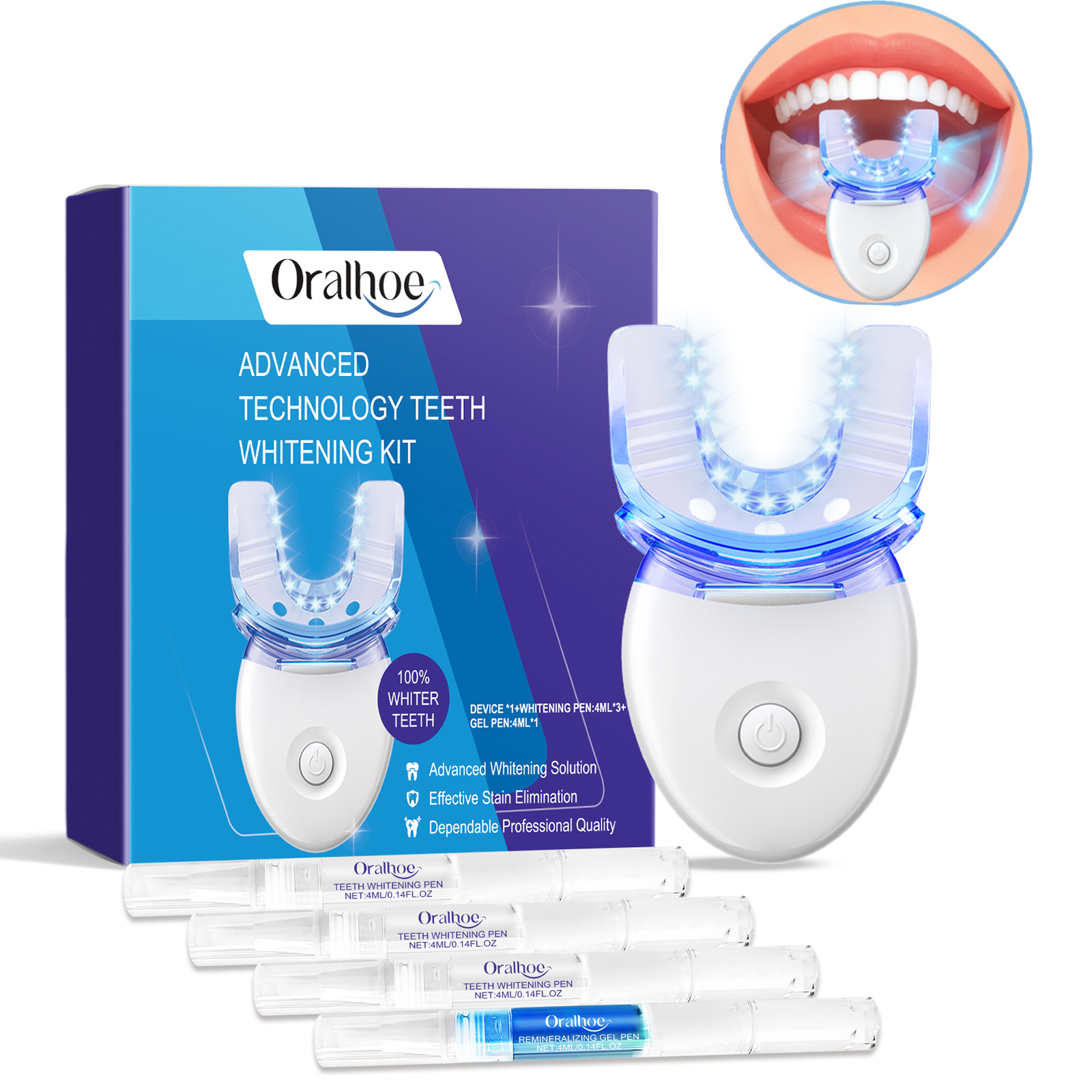 Teeth Whitening Remedies - Professional Teeth Whitening LED Light Kit