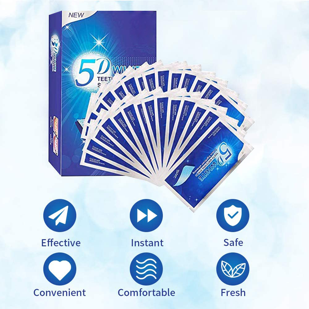 5D White Teeth Whitening Strip - Teeth Whitening Home Kit 리뷰 및 가격