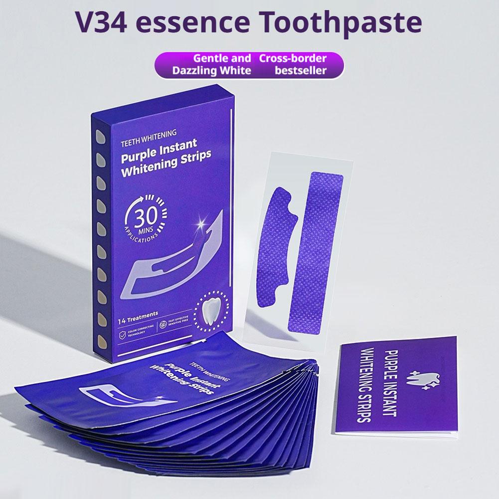 V34 Teeth Whitening Strips - E - Teeth Whitening Home Kit 리뷰 및 가격