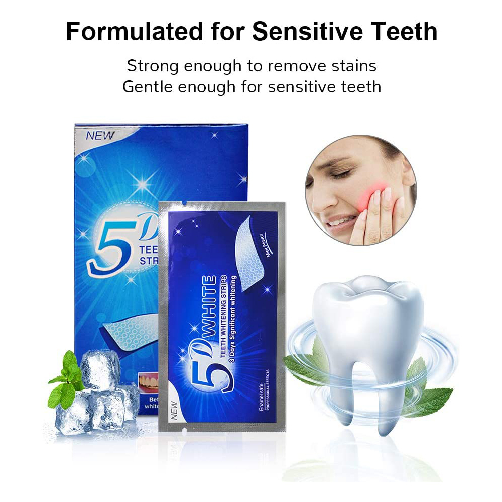 5D White Teeth Whitening Strip - Teeth Whitening Home Kit 리뷰 및 가격