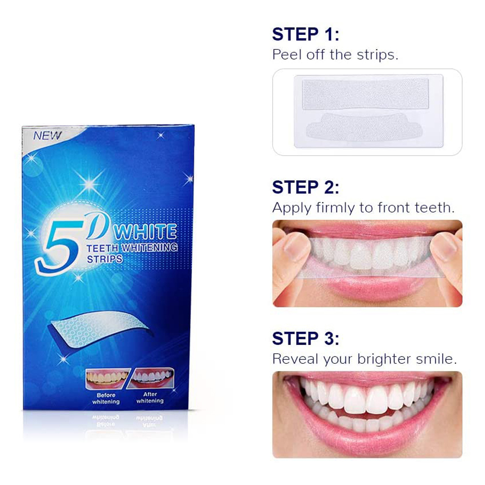 5D White Teeth Whitening Strip - Teeth Whitening Home Kit 리뷰 및 가격
